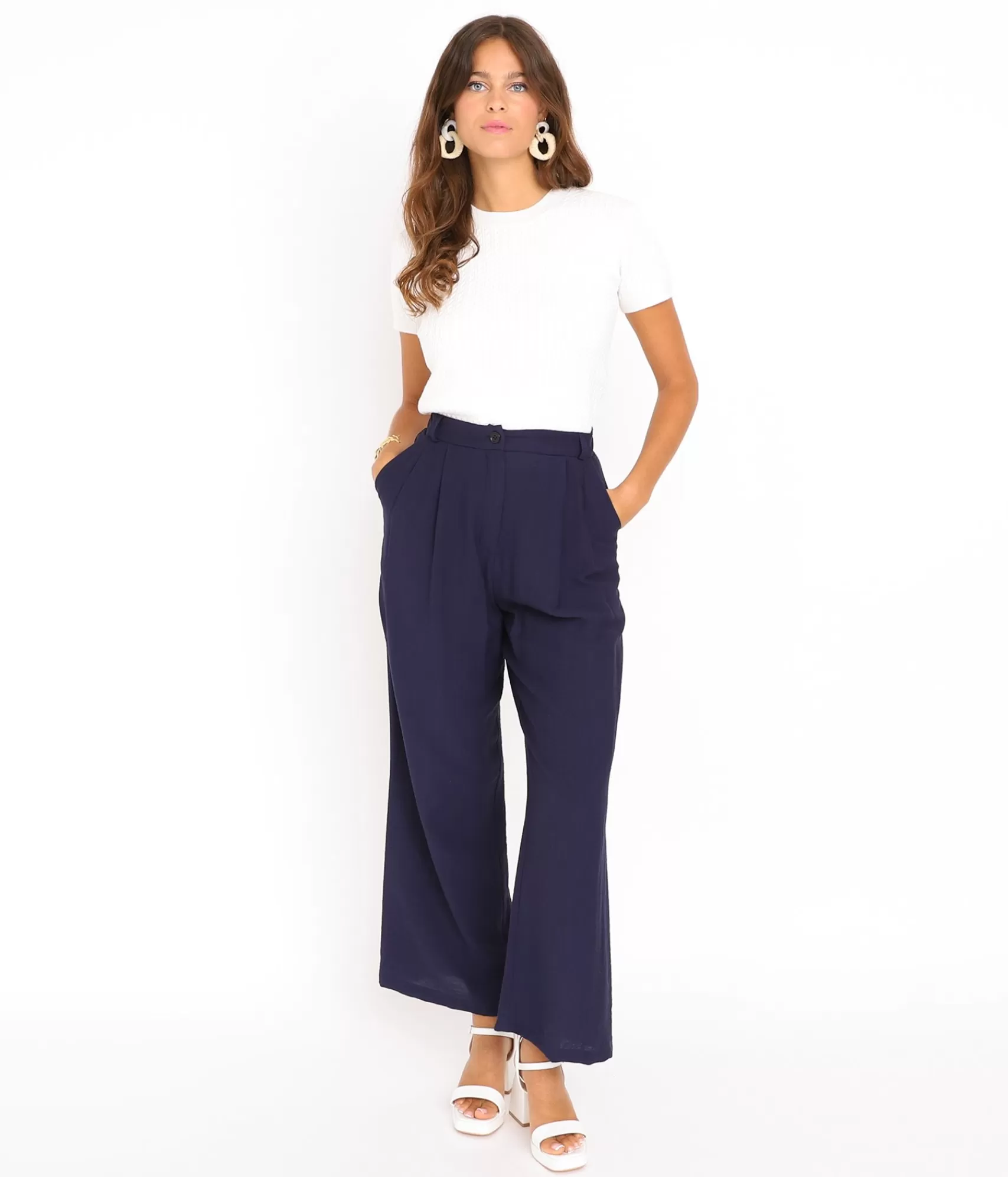 EDJI Pantalons & Jeans*Pantalon large à boutons Méline