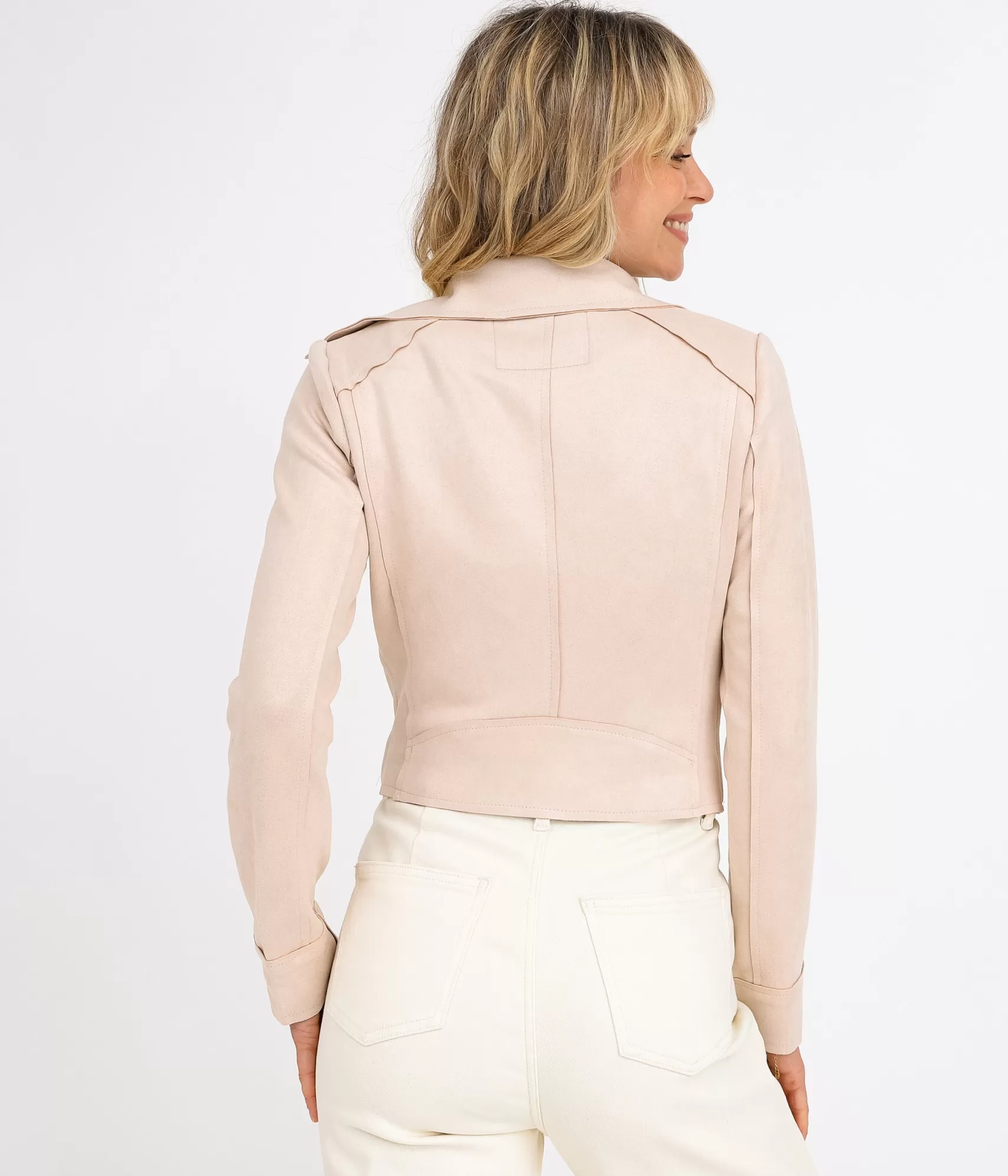 EDJI Vestes & Blousons*Perfecto court en suédine Ilona