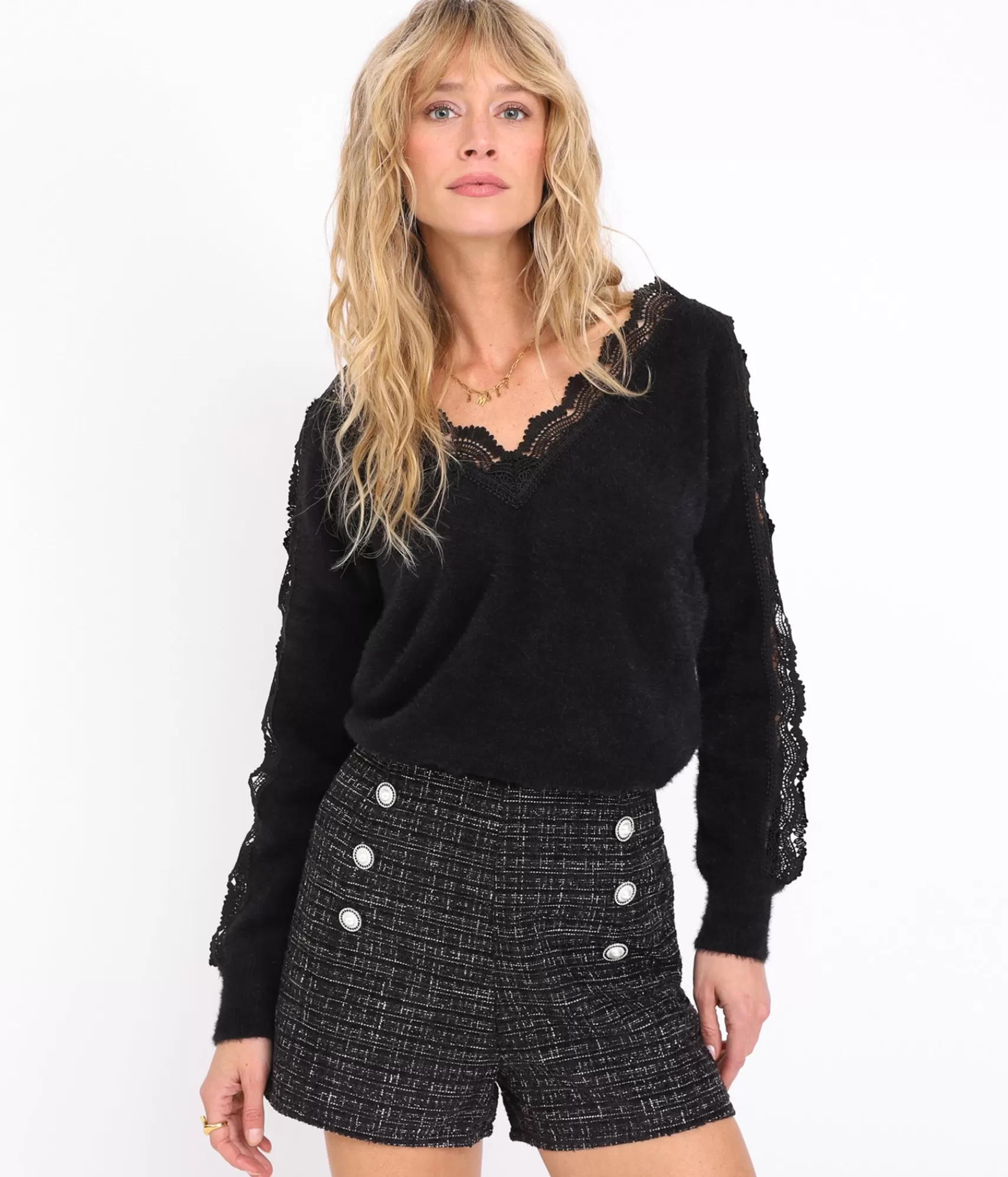 EDJI Mailles*Pull à dentelle Maddie