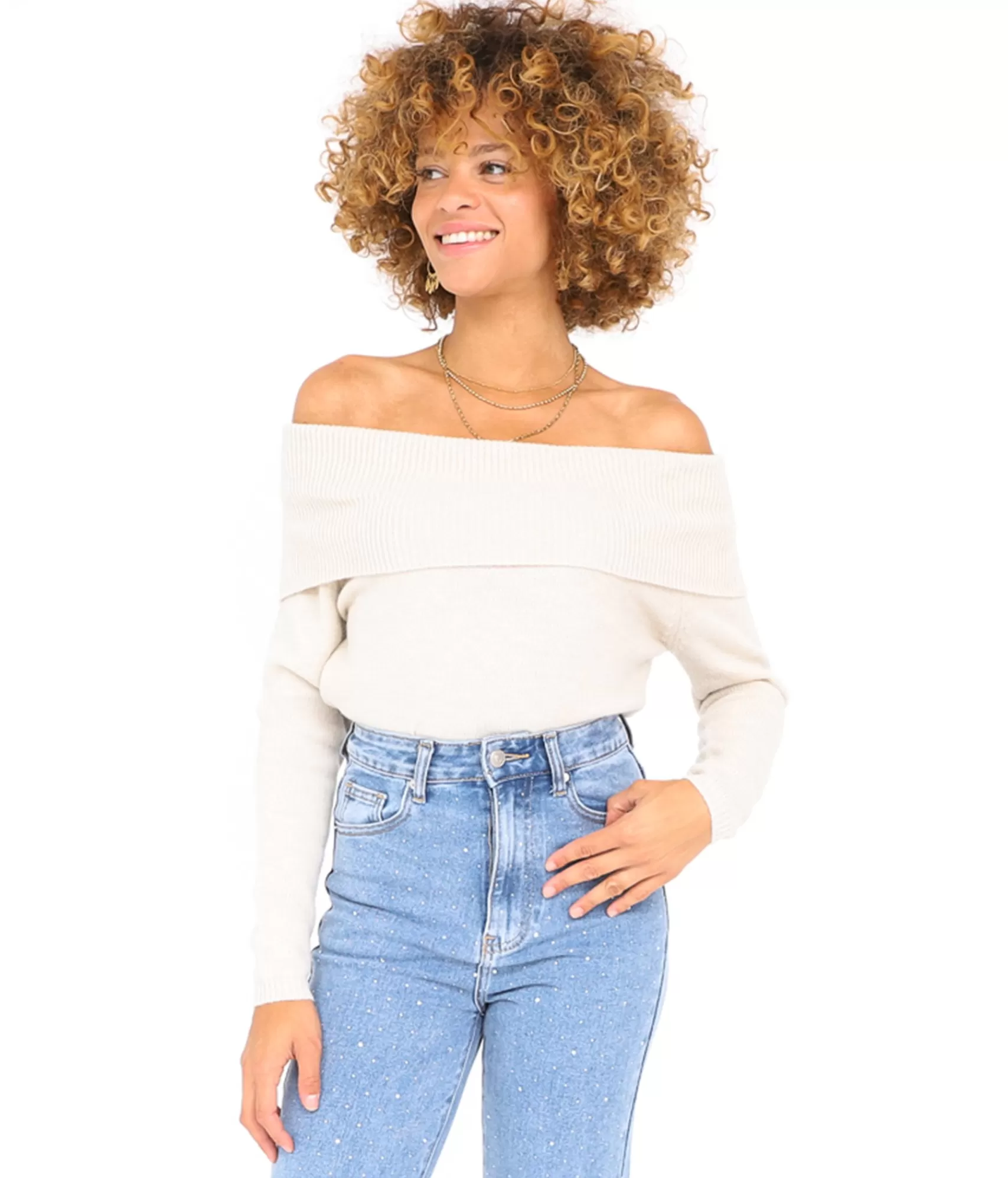 EDJI Mailles*Pull Bardot