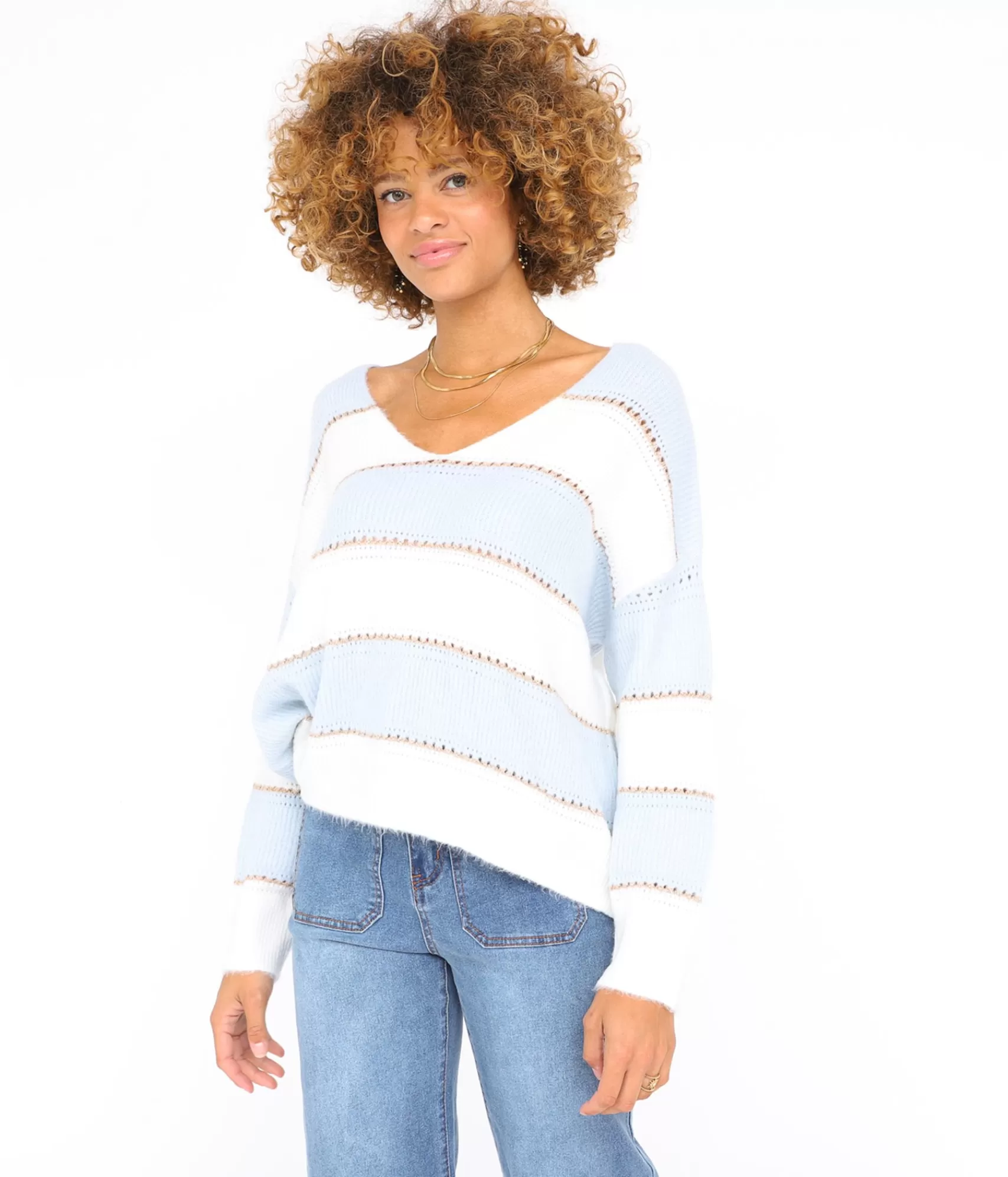 EDJI Mailles*Pull Bicolore Andrew