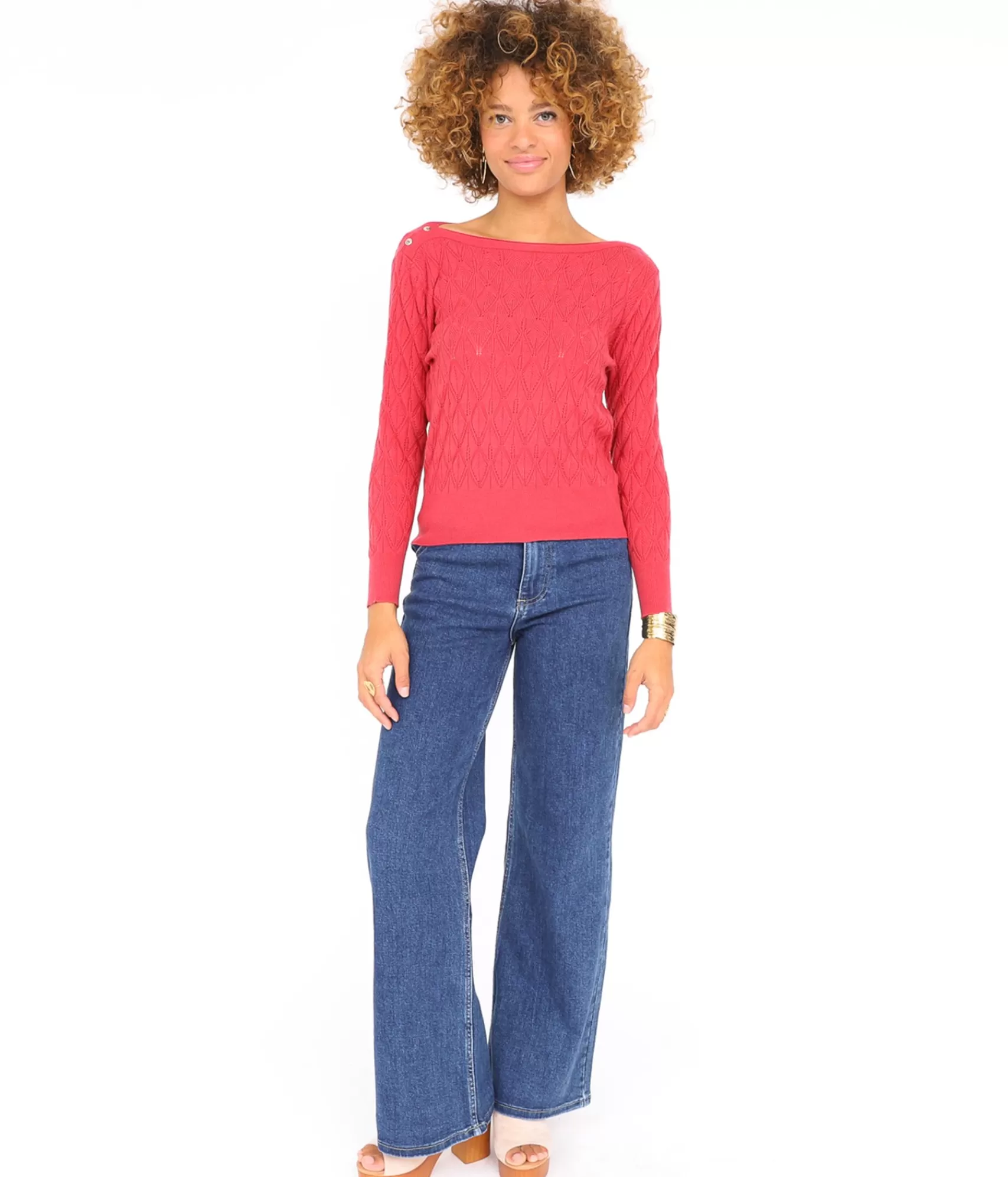 EDJI Mailles*Pull col bateau Viviane