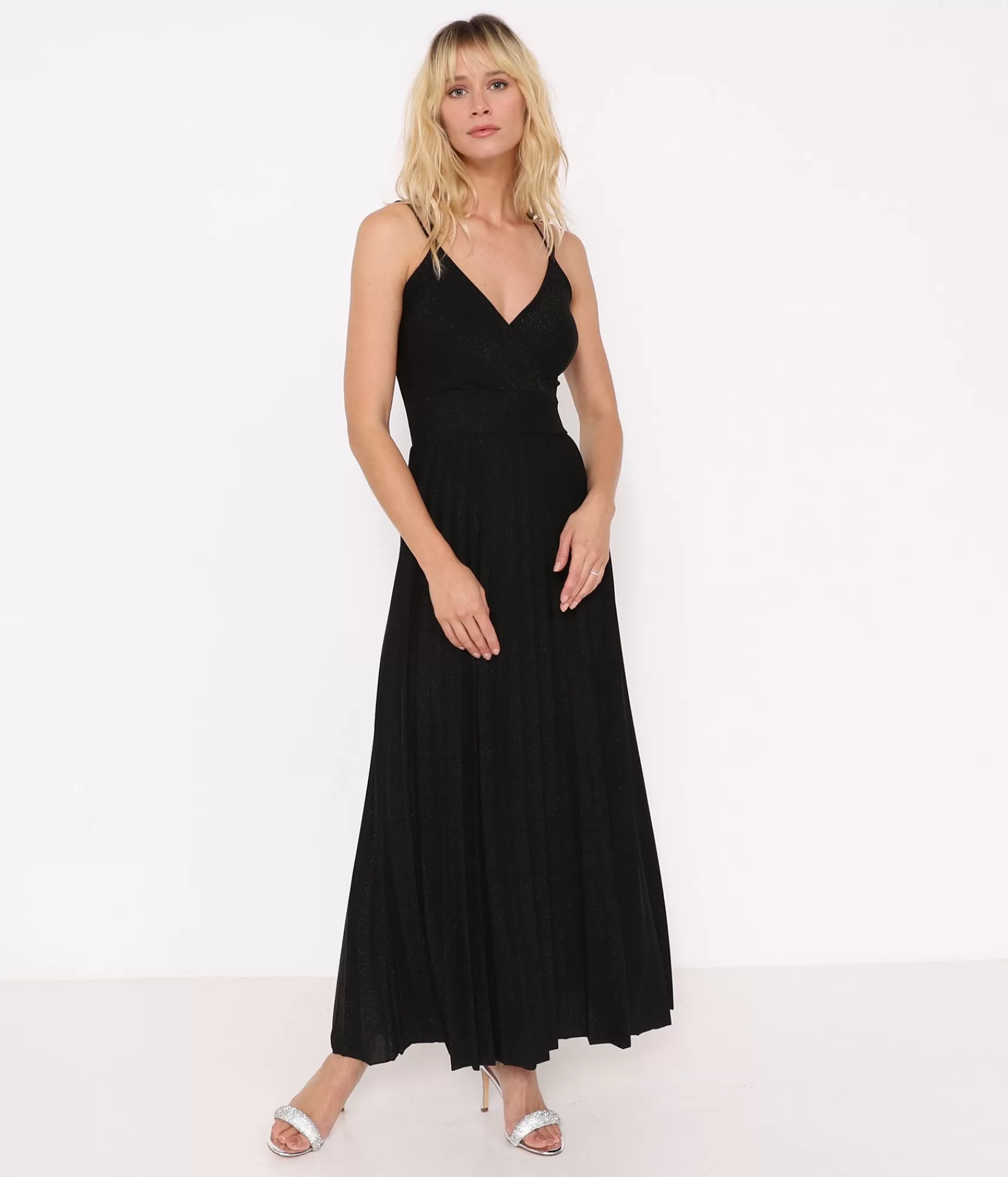EDJI Robes*Robe longue plissée à paillettes