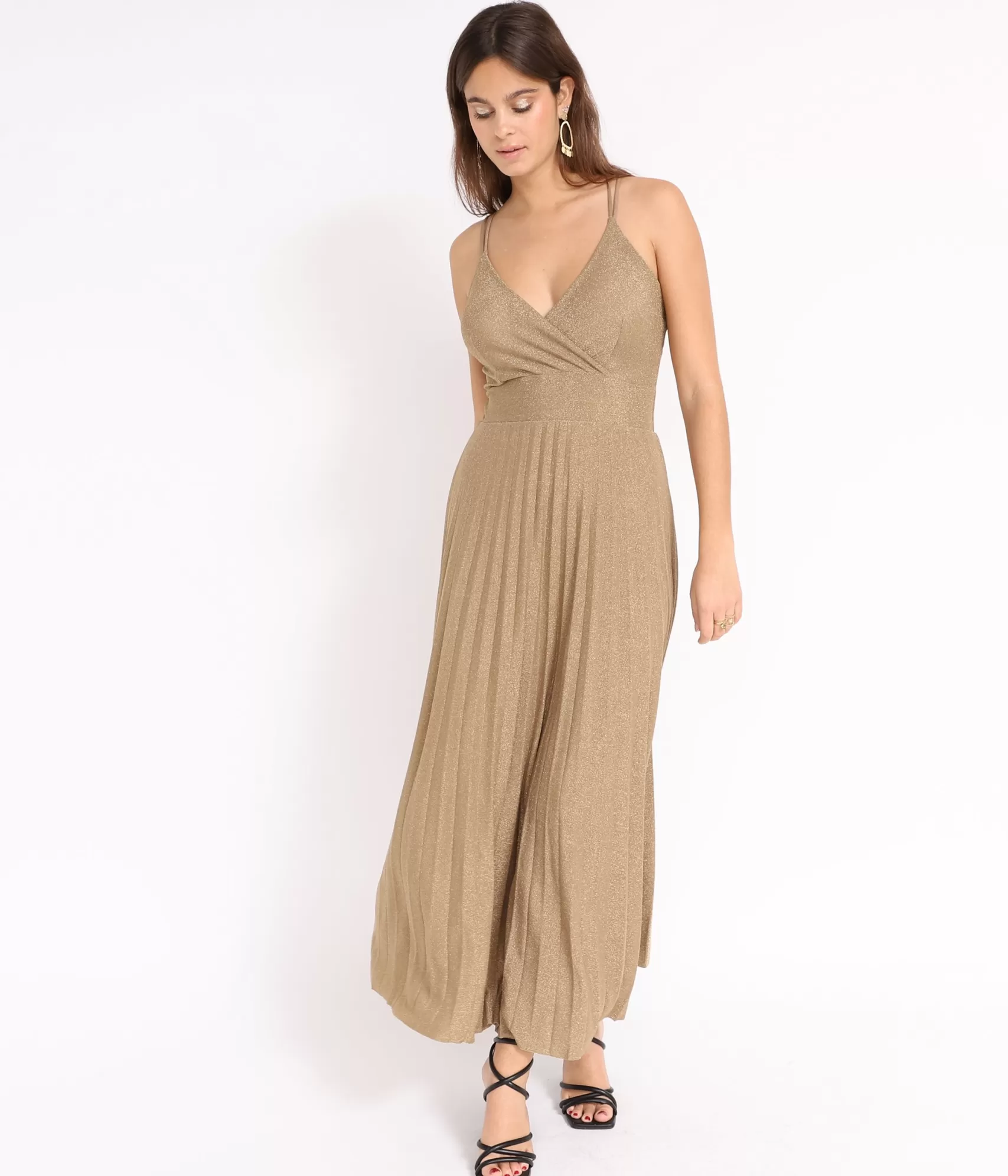EDJI Robes*Robe longue plissée à paillettes